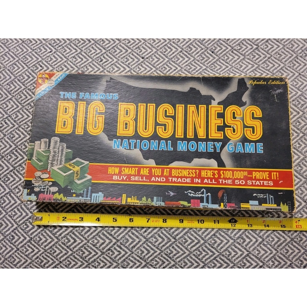 Vintage 1950s The Famous Big Business National Money Game Board Game